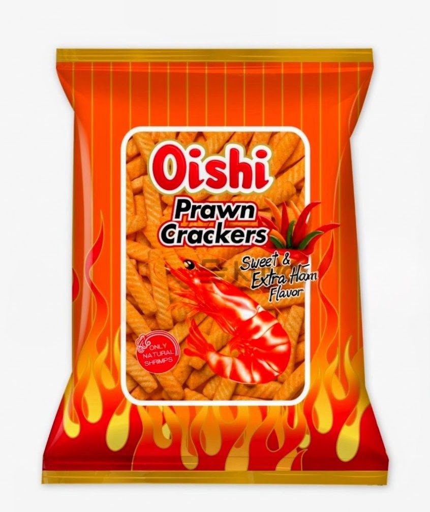 OISHI PRAWN CRACKERS SWEET & EXTRA HOT FLAVOR 60G
