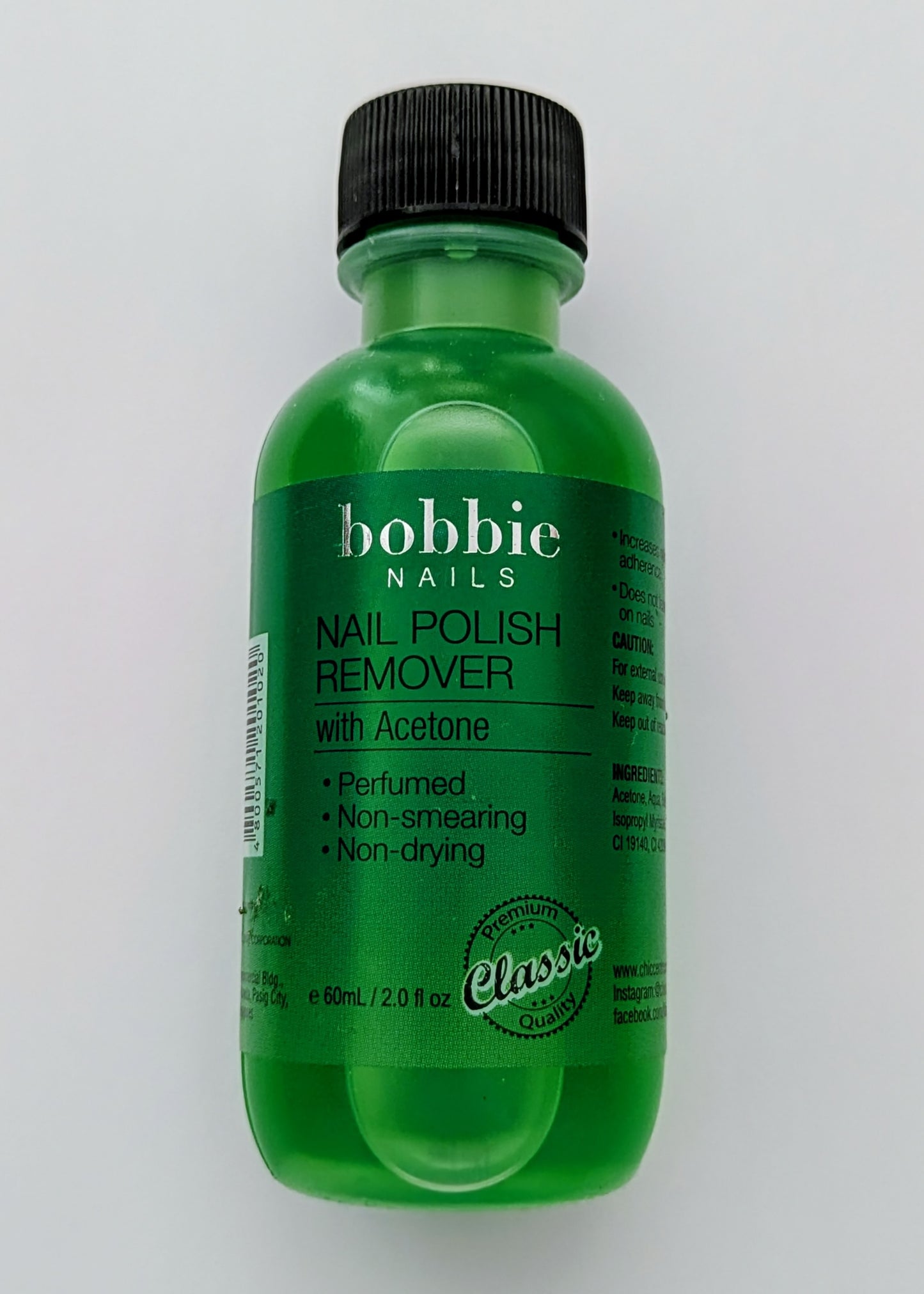 BOBBIE NAILS NAIL POLISH REMOVER WITH ACETONE 60ML