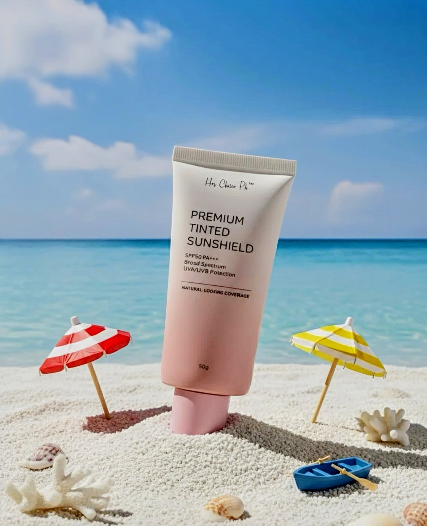 HER CHOICE PH PREMIUM TINTED SUNSHIELD SPF50 PA++ 50G