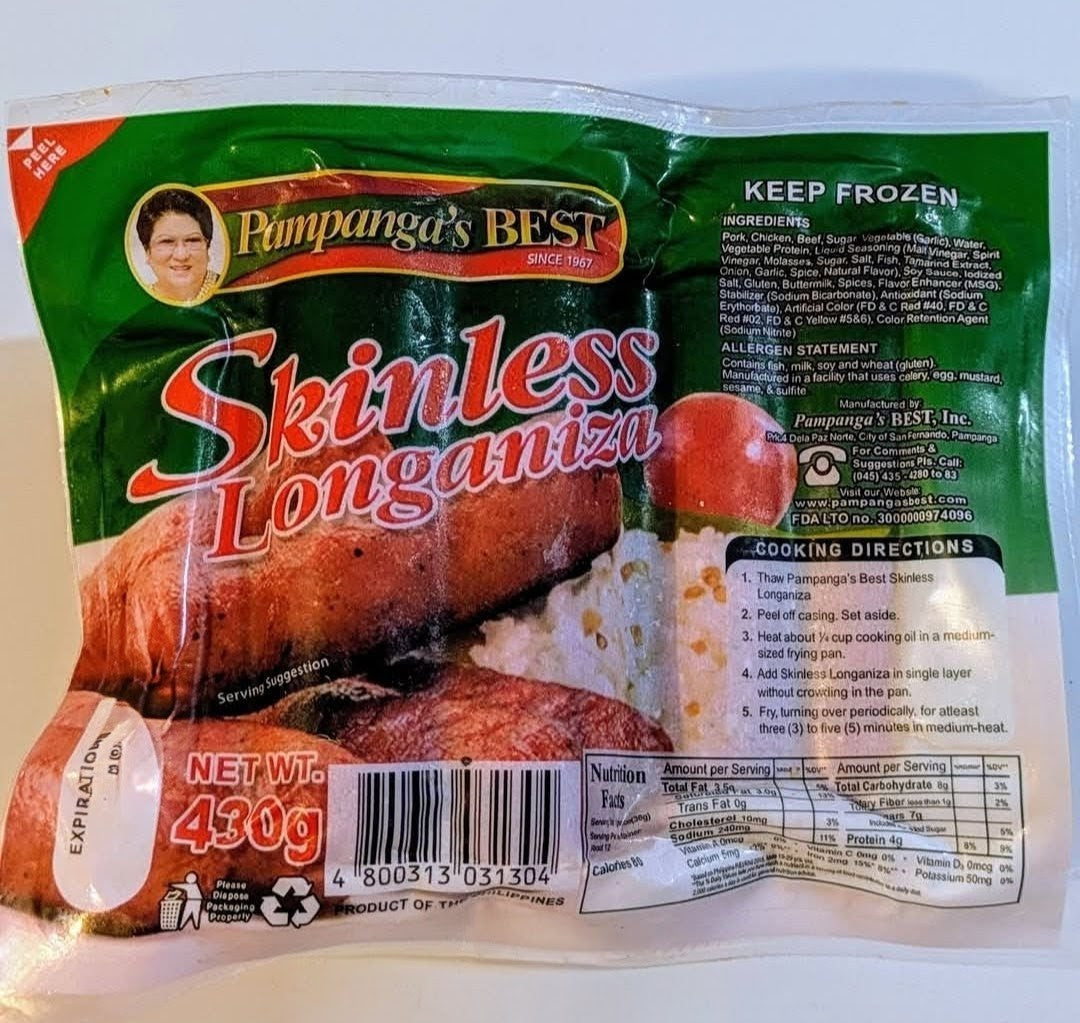 PAMPANGA'S BEST SKINLESS LONGGANISA 430g