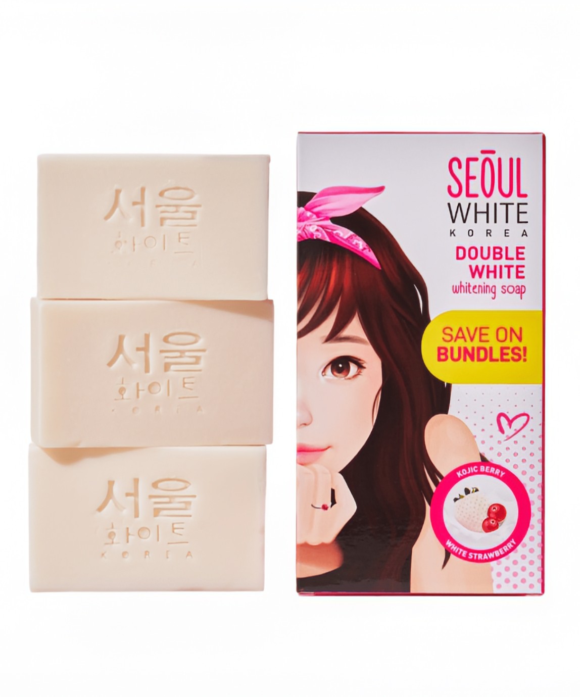 SEOUL WHITE
KOREA DOUBLE WHITE INTENSE BRIGHT KOJIC ARBUTIN (60gx3pcs)