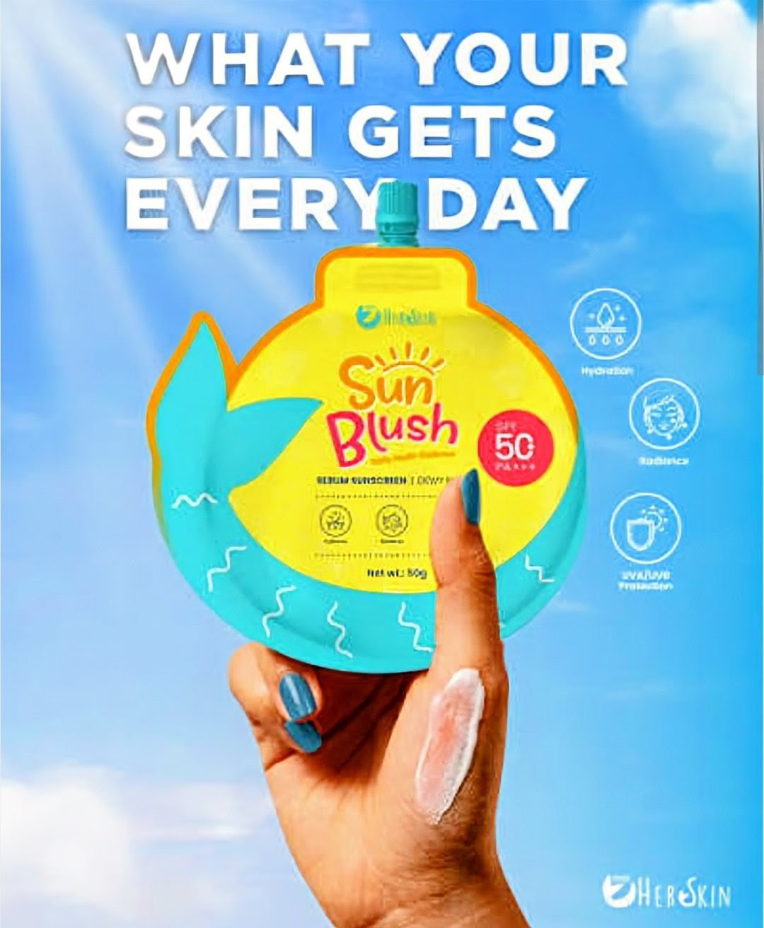 HER SKIN SUN BLUSH SERUM SUNSCREEN 50G