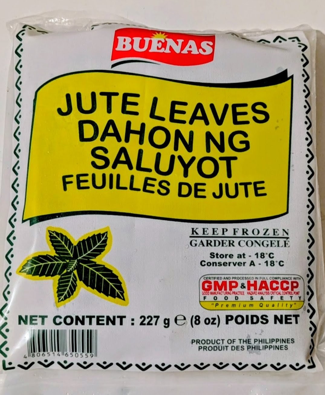 JUTE LEAVES/DAHON NG SALUYOT 227G