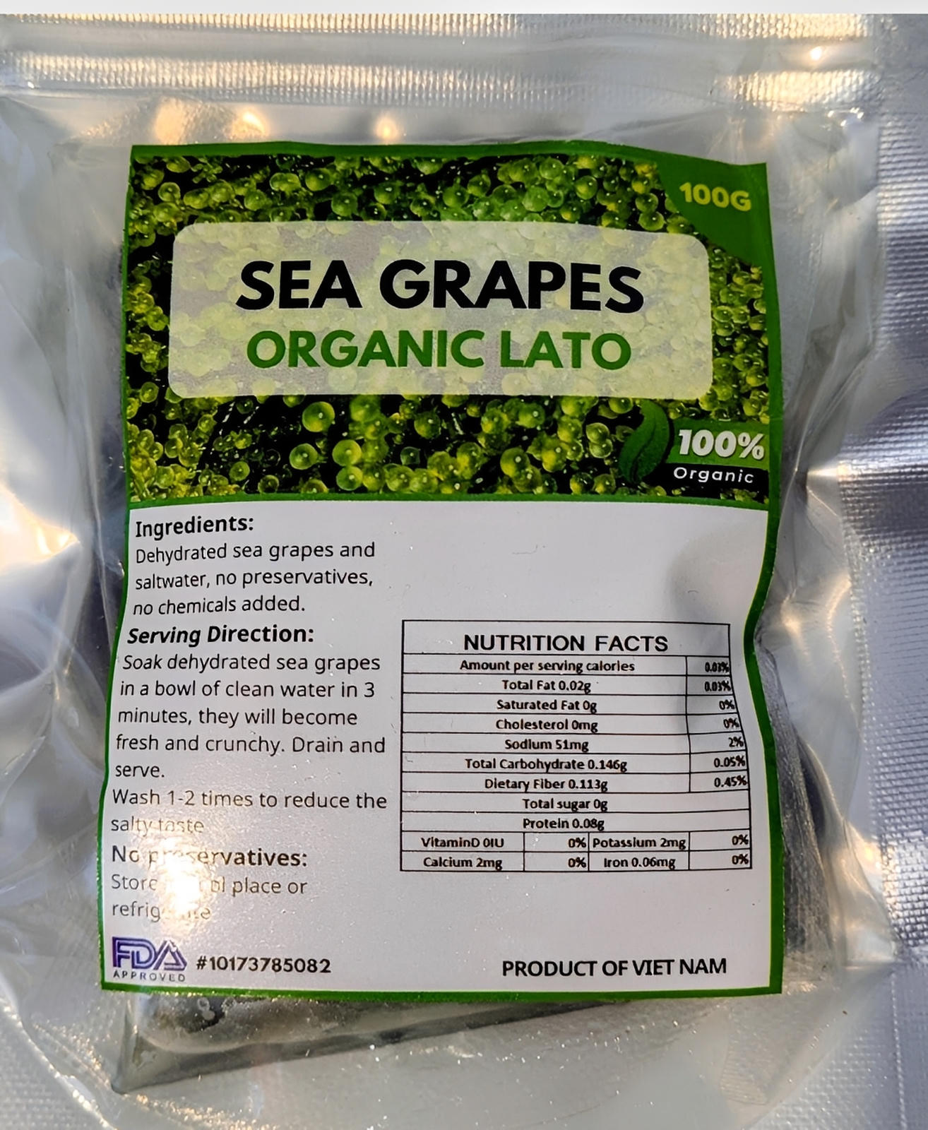 SEA GRAPES ORGANIC LATO