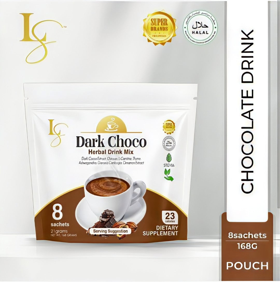 LS DARK CHOCO HERBAL DRINK MIX (8 SACHETS)