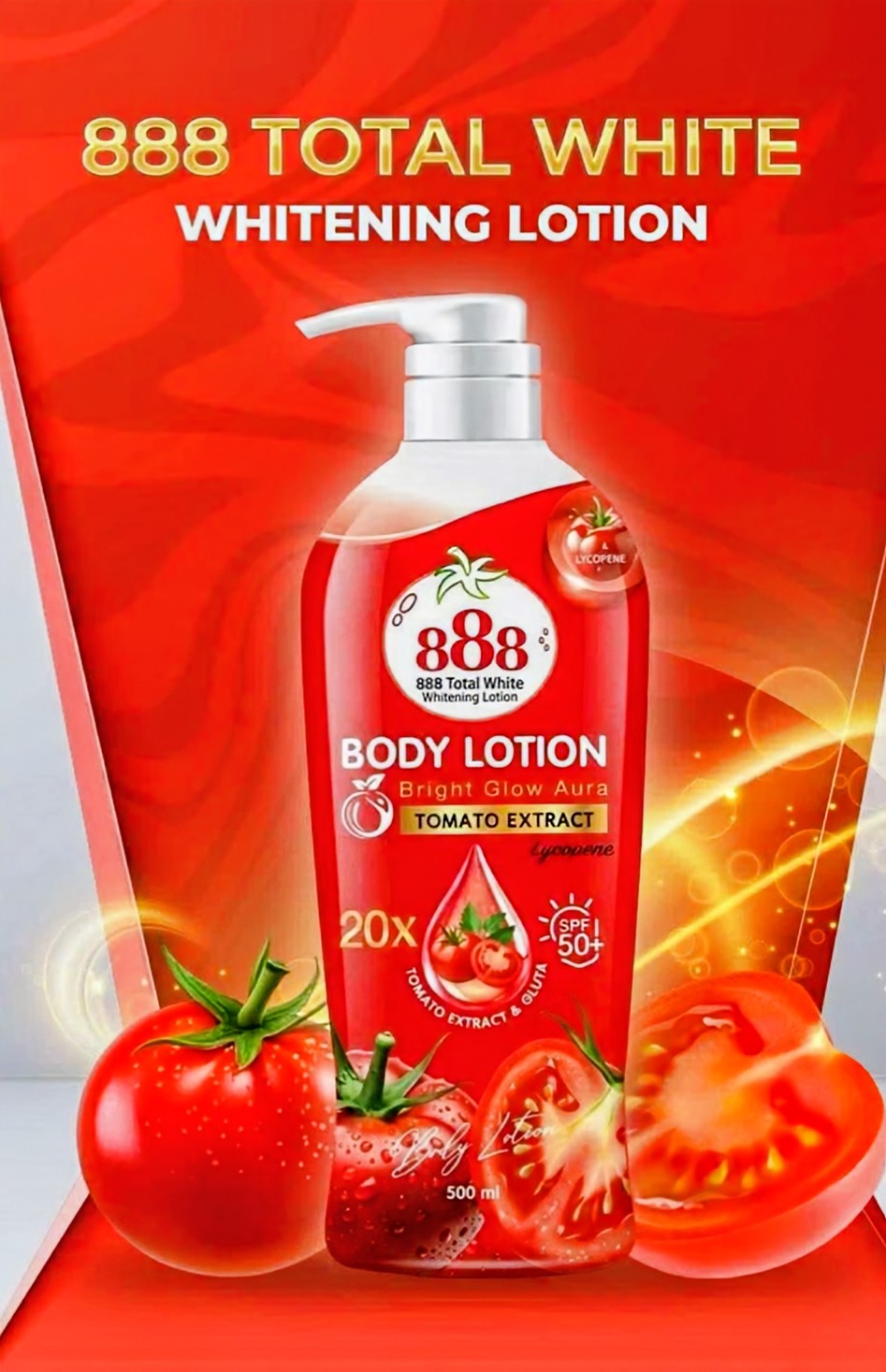 888 TOTAL WHITE TOMATO BODY LOTION 500ML