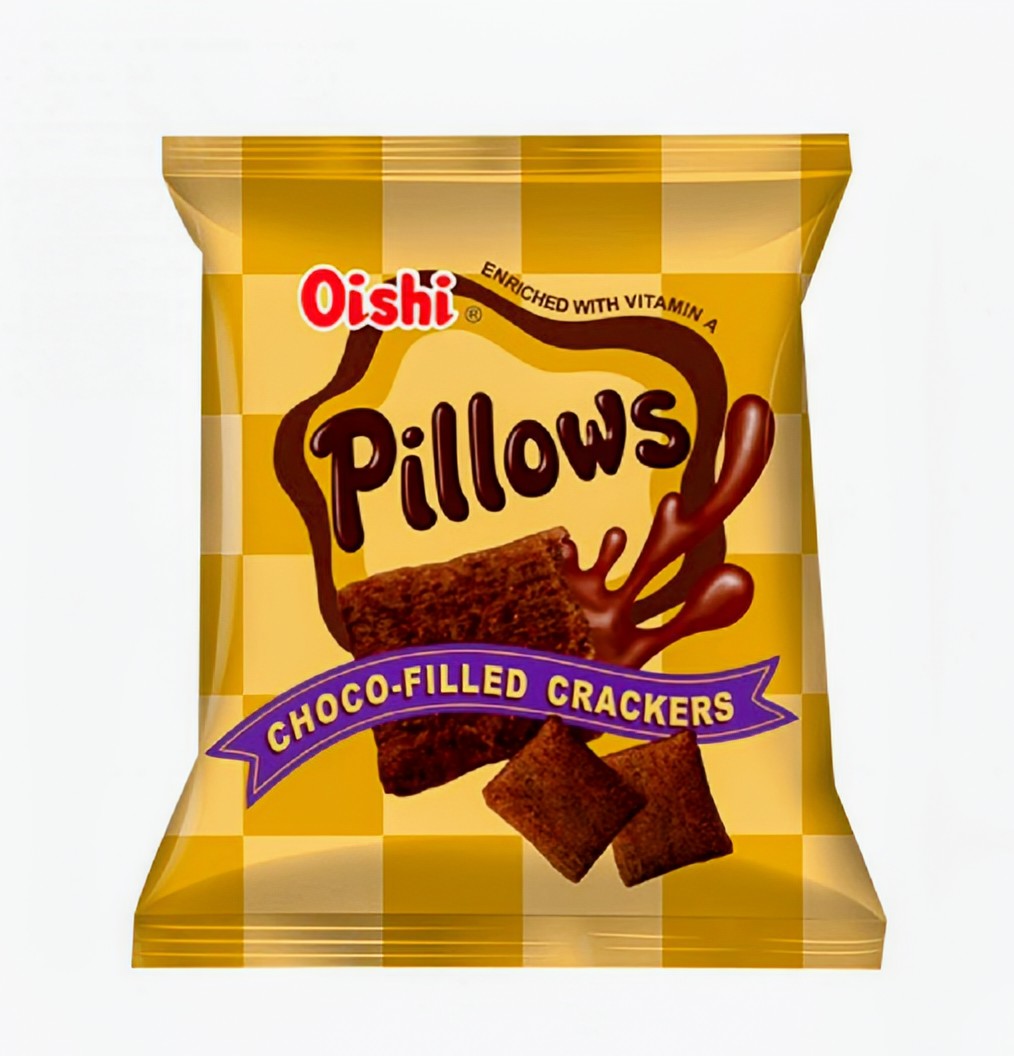 OISHI PILLOWS CHOCO-FILLED CRACKERS 38G