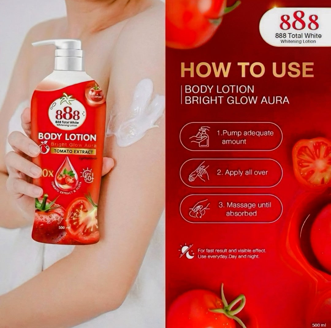 888 TOTAL WHITE TOMATO BODY LOTION 500ML