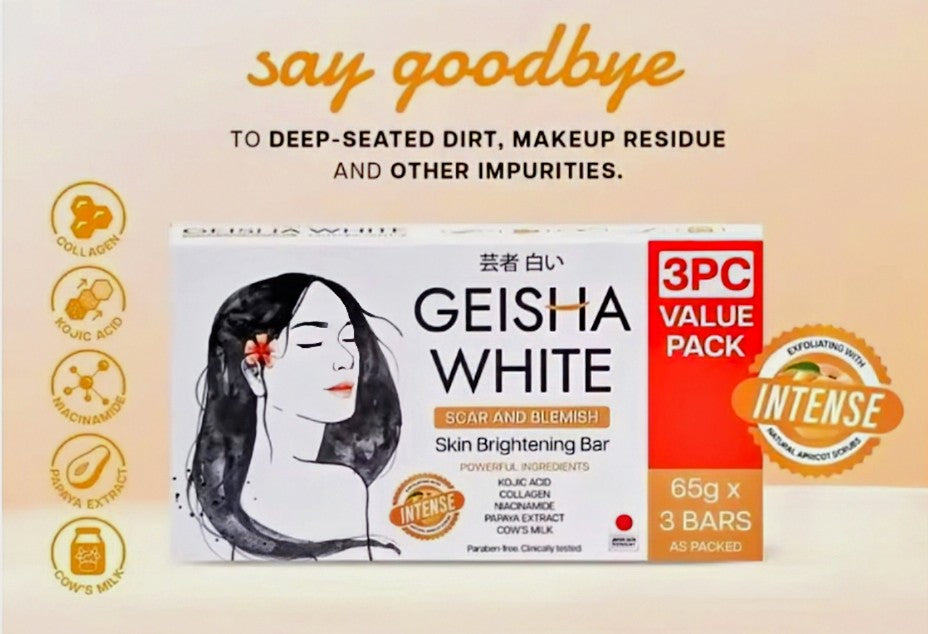 GEISHA WHITE SCAR & BLEMISH SKIN BRIGHTENING BAR (65Gx3bars)