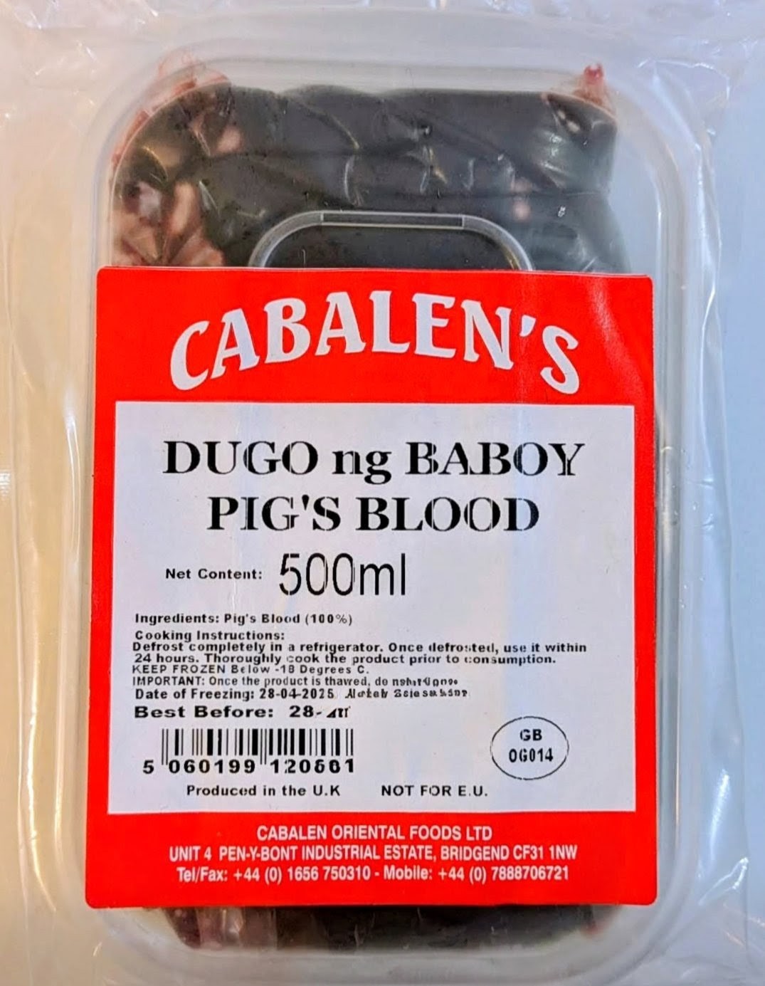 PIG'S BLOOD/DUGO NG BABOY 500G