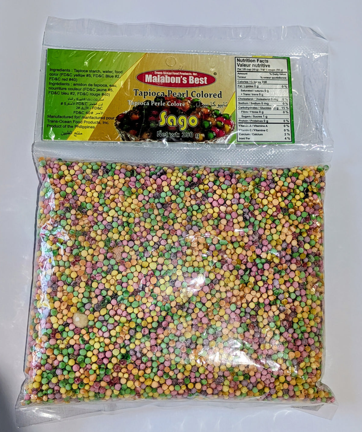 MALABON'S  BEST TAPIOCA PEARL COLOURED SAGO SMALL 250G