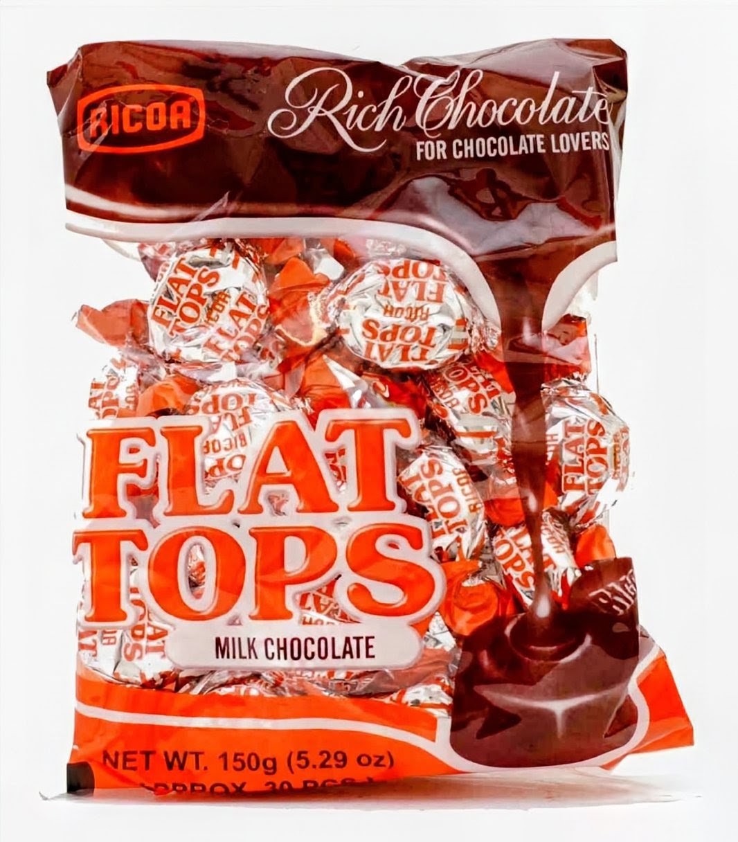 RICOA FLAT TOPS MILK CHOCOLATE 150G