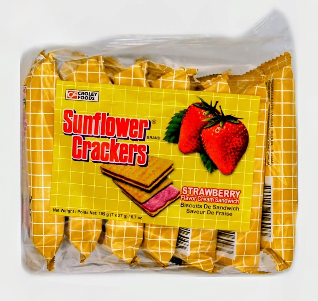 SUNFLOWER CRACKERS STRAWBERRY FLAVOR CREAM SANDWICH 189G (7 x 27g)