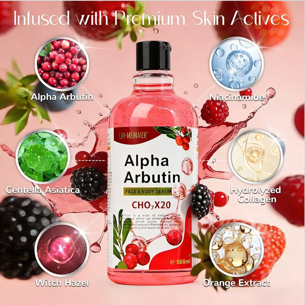 DR MEINAIER ALPHA ARBUTIN FACE & BODY SERUM (500ML)