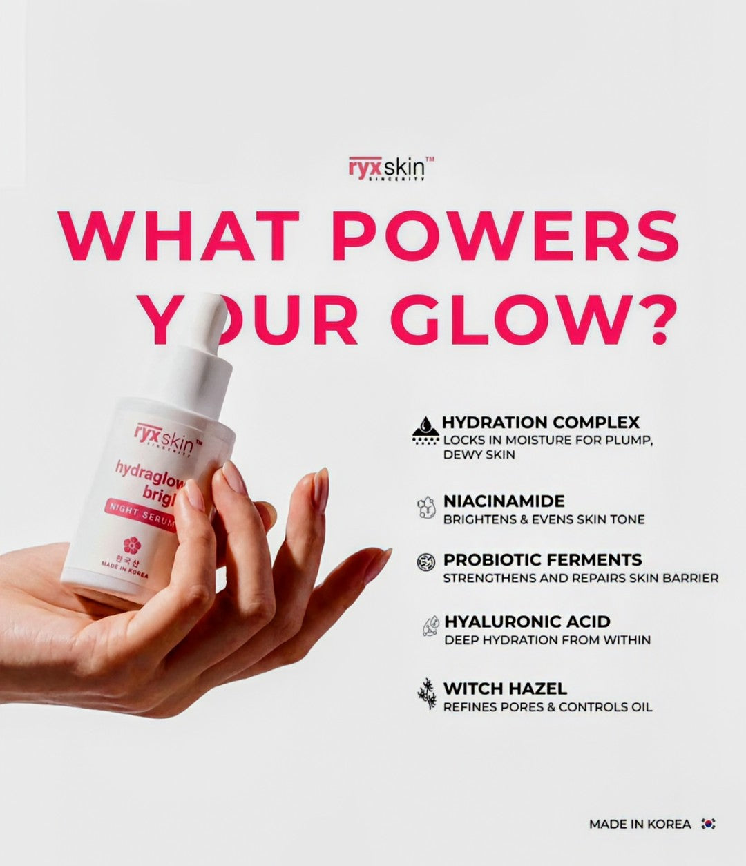 RYX SKIN HYDRAGLOW + BRIGHT NIGHT SERUM