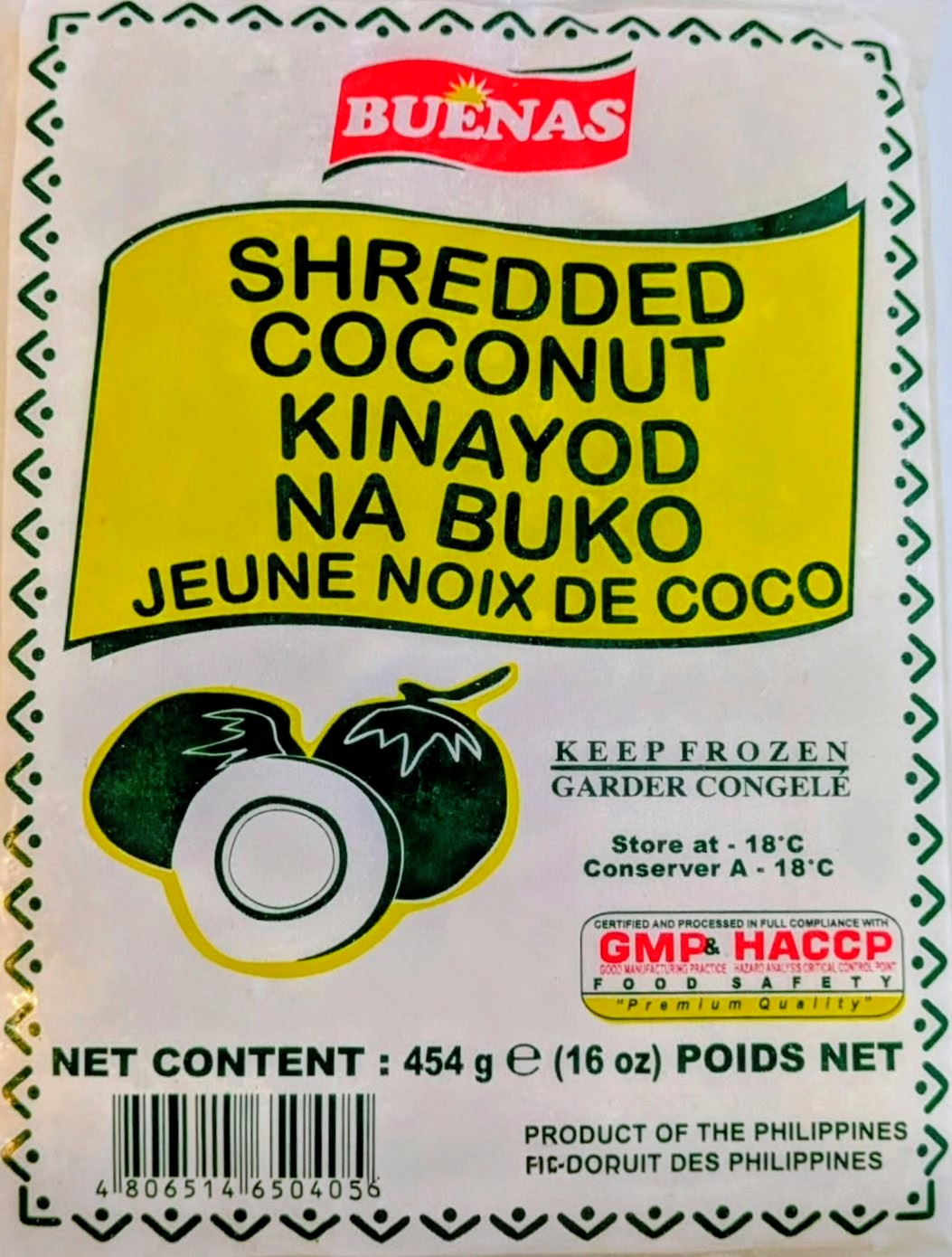 BUENAS SHREDDED COCONUT 454G