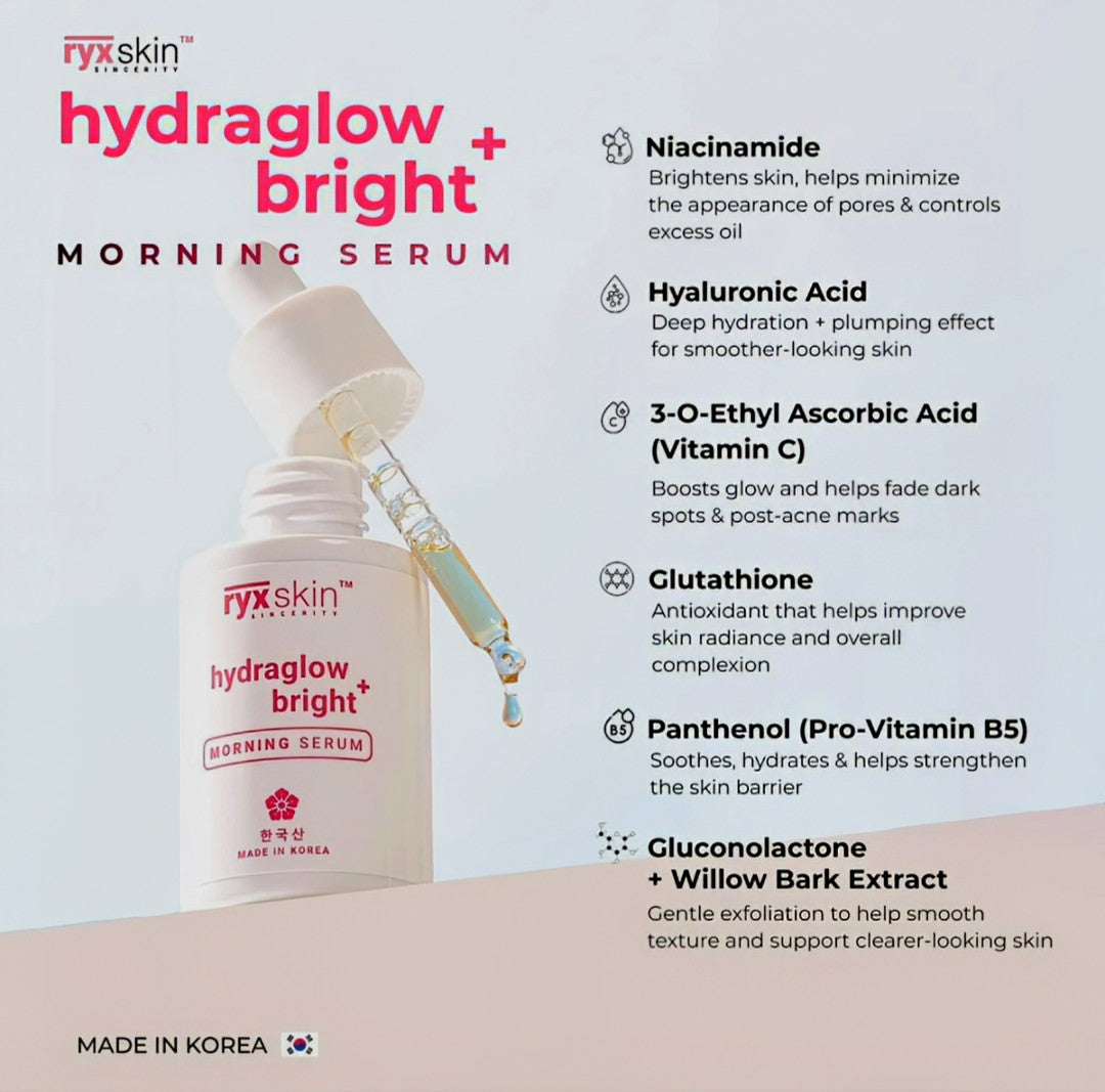 RYX SKIN HYDRAGLOW + BRIGHT MORNING SERUM